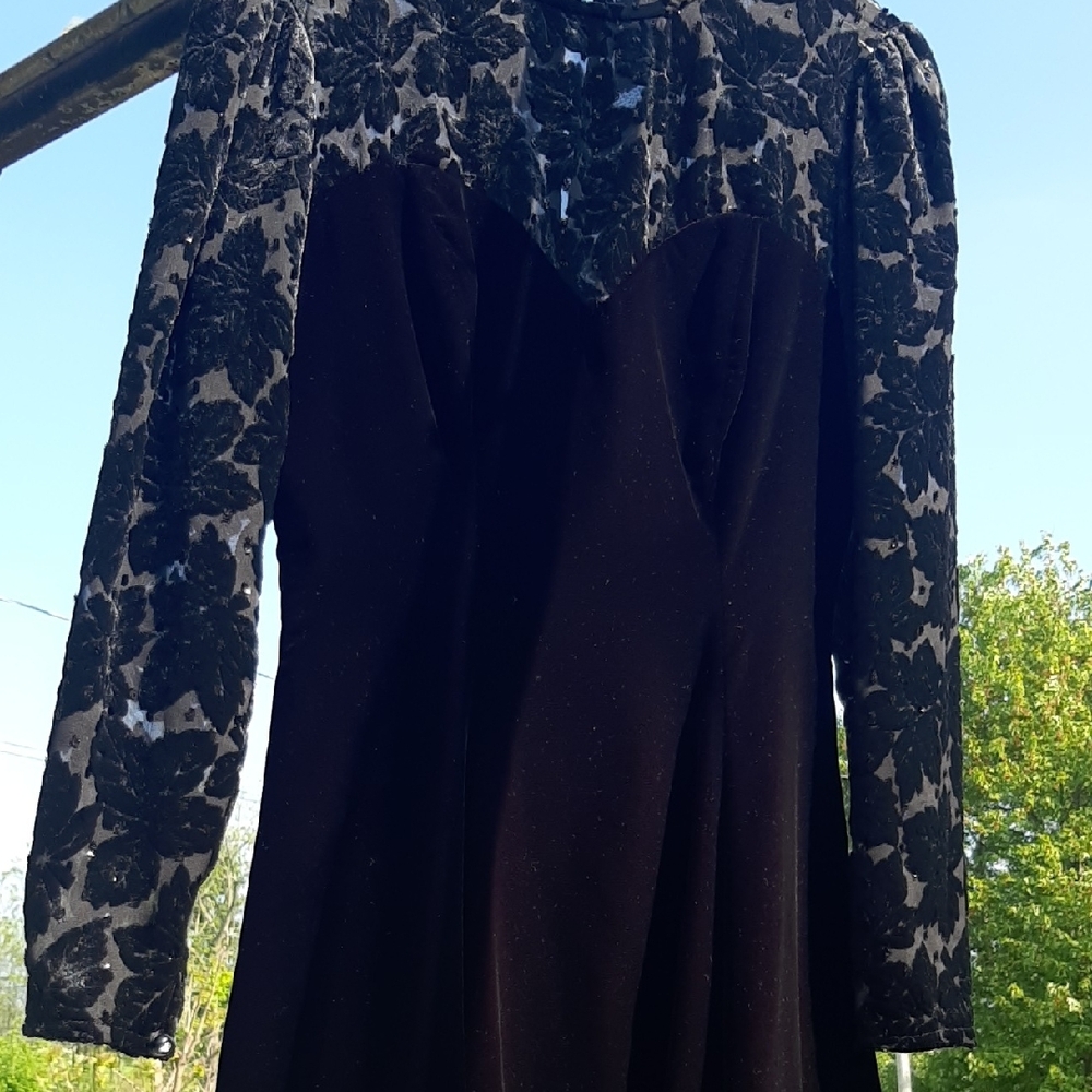 VINTAGE VELVET/MESH SLEEVES🖤Upper Bodice Gown Size 9